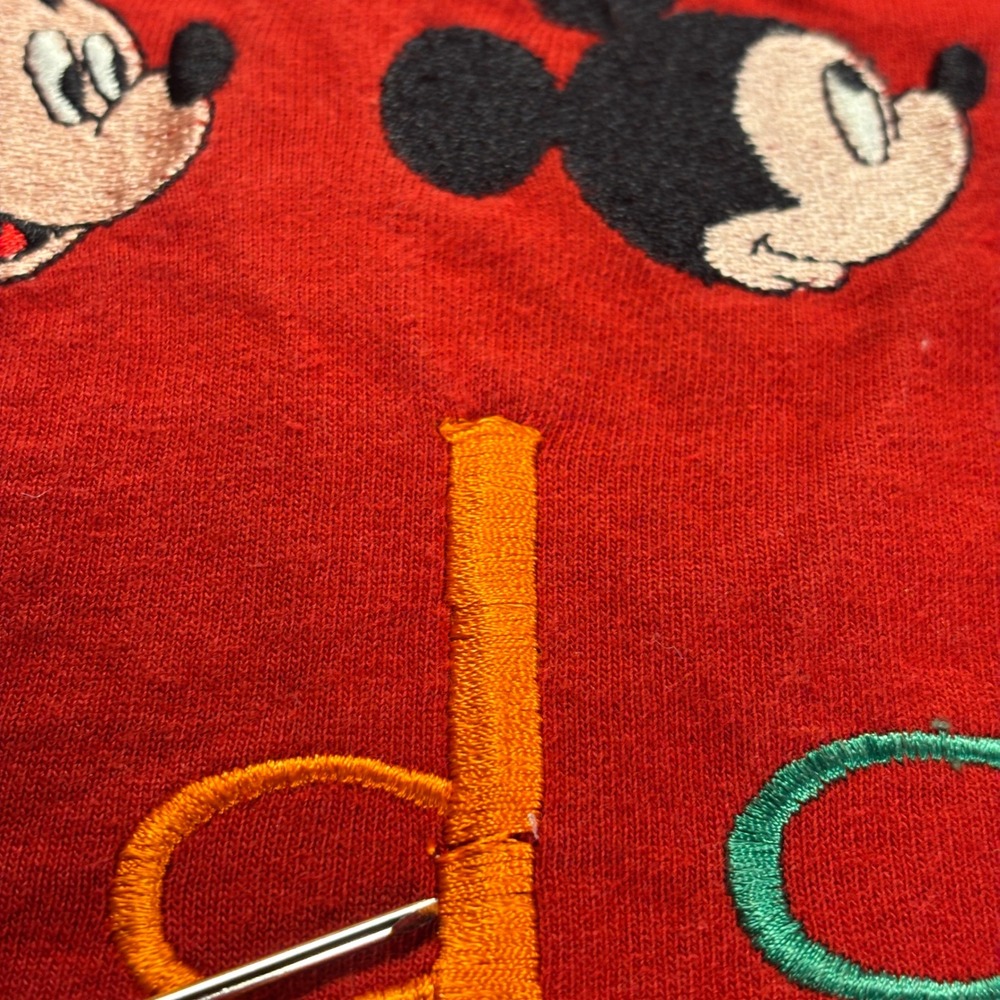 Vintage Mickey Unlimited Florida T-Shirt Red Embroidered Disney USA Made L - Picture 9 of 10